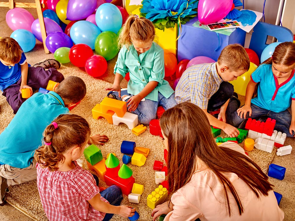 Children engaged in educational activities
